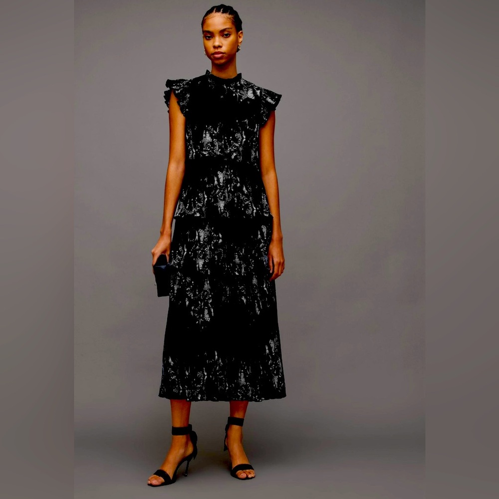 All Saints Tiered Diana Midi Dress.